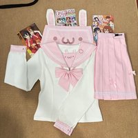 Spring Summer Japanese College Style Women's 2 Piece Set Y2k Sweet JK Design Female Party Kawaii Set Korean Fashion Woman Outfit