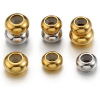 10pcs Adjustment Non-slip Silicone Ring Stainless Steel Stopper Spacer Beads for Jewelry Making DIY