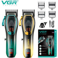VGR Hair Clipper Professional Hair Trimmer 9000 RPM Hair Cutting Machine Adjustable Barber Haircut LED Trimmer for Men V-674