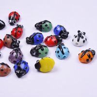 10/20/30pcs Random Mixed Animal Insect Spacer Bead Red/Blue/Yellow/Red Ladybug Loose Beads For Jewelry Making Supplies DIY Charm