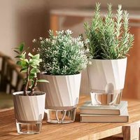 Hot Lazy Hydroponic Flower Pot Automatic Water-Absorbing Flowerpot Transparent Double Layer Plastic Self Watering Planter Office