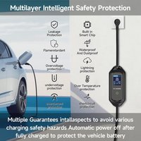 13A Portable Electric Car Charger Type 2 IEC62196-2 Charging Cable EVSE Electric Charger WiFi APP Control British plug 8 Meters