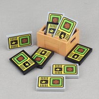 MOC 10PCS Printed 26603 Lightning Diagram Of Charging Pattern Building Blocks House Scene Baseboard Brick Particle DIY Toys Gift