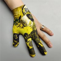 Billiard Glove Left Right Hand BTF Medium M Size Pool Carom 3 Fingers Yellow Color Painting PRO Snooker & Billiard Accessories