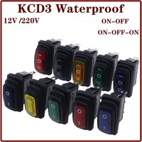 KCD3 Waterproof Rocker Switch ON-OFF/ON-OFF-ON 3Pin,2/3 Position,Electrical Equipment With Lighting Power,15A 250VAC/20A 125VA