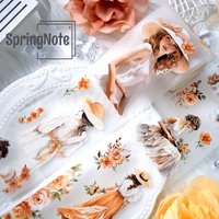 200cm No-Repeat Pre-Cut Beautiful Girl PET Tape Matte Transparent Decortaive Adhesive Tape For Stickers Scrapbooking Journal DIY