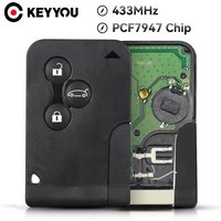 KEYYOU Smart Key Card For Renault Megane II Scenic II Grand Scenic 2003-2008 433mhz PCF7947 Chip ID46 3 Buttons Remote