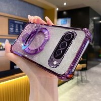 Glitter Ring Holder For Magsafe Phone Case For Google Pixel 9 9A 9 10 Pro XL 10A 7 7A 8 8A Shockproof Soft Silicone Back Cover