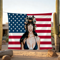 Actress M-Megan F-Fox American flag For Camping Party Picnic Studio Booth Background Wall Interior Decoration Banner