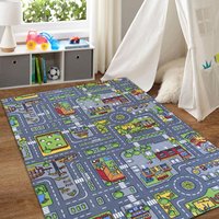 Children's Village Mat Kids Rugs Town Road Map City Car Toy Rug Play 80 x 120cm