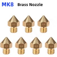 2/5/10pc MK8 Brass Nozzle 0.2-1.0MM Extruder 3D Printer Head Nozzle For 1.75MM CR10 Ender-3V2 MK8 Anet A8 3D Printer Accessories