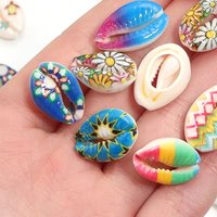 Natural Sea Shells Beads 13-20mm Printing Shell Beads for Jewelry Making DIY Handmade Necklace Bracelet Decoration Accessories