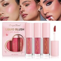 Three-Piece Set of Matte Liquid Blush, Natural Highlighter, Long-Lasting Blush, Delicate Color, Clear and Light Blush