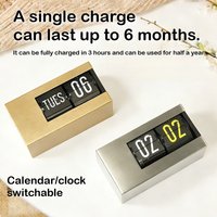 Minimalist calendar flip clock, desktop fashion decorative clock, light luxury smart perpetual calendar flip clock