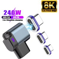 Type-C 240W Magnetic Adapter USB-C to USB-C Fast Charging USB4.0 Connector 40Gbps 8K@60Hz Thunderbolt 4/3 for iPhone17 Macbook