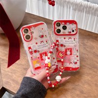 Red Miffy Hanging Rope Phone Case for iPhone 17 pro 14 15 16 17 pro Max - Protective New 2026 Ins Design for Women And Girls