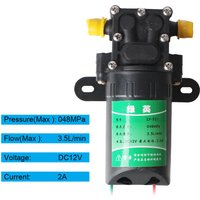 Landwirtschaftliche elektrische Wasserpumpe, Mikro-Hochdruckmembran, DC12 V, langlebiges Wasserspray, Autowaschanlage, 3,5 l/min, Sprühgerät-Zubehör
