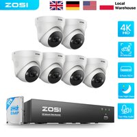 ZOSI 4K UHD PoE CCTV-Kamerasystem 8MP 8-Port 16CH NVR mit Farbnachtsicht 2-Wege-Audio Innen-/Außen-Sicherheitskameras