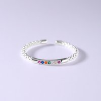 925 Sterling Silver Colour Zircon Small Ring Wedding Adjustable Rings For Women Luxury Jewelry Wholesale Money 925