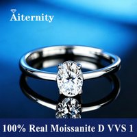 Moissanite Rings Oval/Radiant/Pear 0.5-2CT For Women Real S925 Silver with GRA Certificate Passed Diamond Test Ring Wedding Band