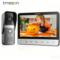TMEZON V-20 Video-Türsprechanlage, 4-Draht, Gegensprechanlage mit Türklingel, Türsprechanlage mit Kamera, 7" Farbdisplay, 120 ° Weitwinkelkamera