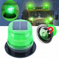 Green Light Car Strobe Solar Powered LED Warning Light Magnet Roof Alarm Car Tractor Wireless Flashing Light