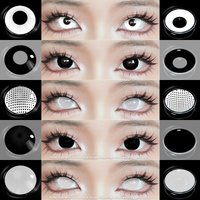 EYESHARE Cosplay Weiß Farbige Kontaktlinsen 2 stücke Crazy Red Kontaktlinsen Anime Schwarz Augenlinsen Halloween Schönheit Make-Up Objektiv