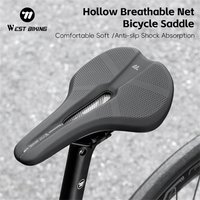 WEST BIKING Bicycle Saddle Hollow Breathable Net MTB Road Bike Mountain Shockproof Seat Cushion Cycling Accessories