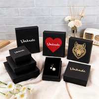 24Pcs Custom Logo Bracelet Display Boxes Black Jewelry Packaging Box Luxury Lychee Pattern Paper Gift Case For Necklace Earrings