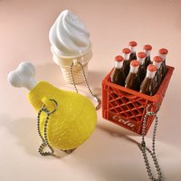 Calming Keychain Keys Finger Button Anti-stress Toys Strawberry Cake Ice Funny Decompression Gifts for Children Adults