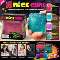 NeeDoh Nice Cube Squishy Toy Solid Jelly Stress Relief Sensory Fidget Cube for Kids Adults Office Classroom Travel Fidget Gift