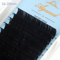 AGUUD-Extensions de Cils Individuels en Faux Vison, 16 Rangées, 16-20mm, 256 Cils en Cachemire Noir, Volume Russe