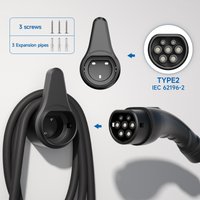 AFEEV Type 2 EV Charger Holder Charger Plug Holder Wall Mount Wallbox Socket Electric Car Charging Gun for IEC 62196-2 Charger
