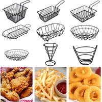 Fryers Basket Net Mesh Fries Chip Kitchen Tool Iron Fryer Food Storage Container Home BBQ French Fries Baskets with Handle