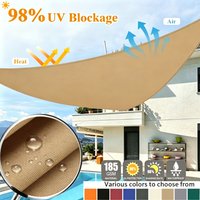 Triangle Waterproof Sun Shade Sail UV Block Sunscreen Cloth Outdoor Garden Patio Awning Canopy Balcony Yard Tarp Shelter Cover