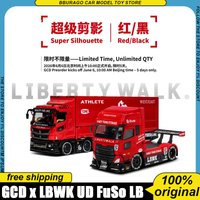 Gcd × Lbwk 1:64 Ud Mitsubishi Fuso Heavy Tractor Trailer Diecast Truck Model Lb Widebody Modified Container Truck Collectible