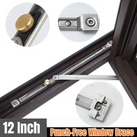 12 Inch Punch-Free Windows Restrictor Wind Brace Stopper Children Safety Locks Window Support Opener Fixed Angle Controller
