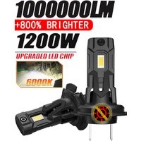 H7 LED High Power Car Headlight Blubs CANBUS 1200W Super Bright Auto Ampoule Spotlights Wireless Turbo Fan Fog Lamps 6000K 12V