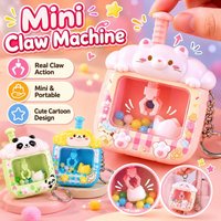 Cute Mini Panda Claw Machine Keychain Kawaii Bag Pendant Backpack Charm Cartoon Arcade Toy Keyring Kids Birthday Gift