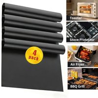 4pcs Reusable Teflon Non-stick Oven Liner Set, Heat-resistant Baking Mat for Kitchen, Oven, Air Fryer&Grilling.Dishwasher safe
