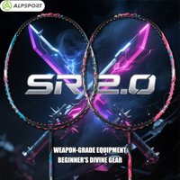 ALP SR2.0【Dual Color Racket】9U 54g T800 Full Carbon Badminton Racket G5 30LBS Ultra Light Offensive Training ALPSPORT