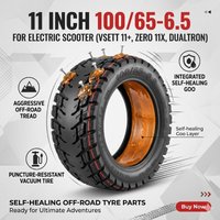 Ulip 100/65-6.5 11 Inch Self-Repair Tubeless Tire Puncture-Proof Off-Road Vacuum for VSETT 11 + ZERO 11X Dualtron