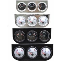 52mm 3 In 1 Auto Gauge Fuel Level+Volt+Water Temp Car Meter With Temp Sensor Universal Triple Gauge Kit For 12V Car Truck SUV