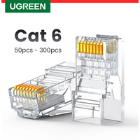 UGREEN RJ45 Connector Ethernet Cable Cat6 Connector 50pcs-300pcs Ethernet Cable Crimp Connectors UTP Network Plug for Network