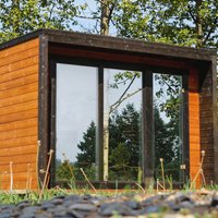 Modern Design Solid Hemlock Wood Garden Sauna Cabin with Electric Heating Wet Steam Outdoor Room Shower Stove