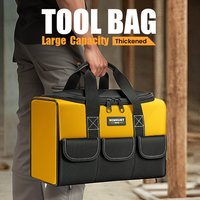 Sac à outils de 17 pouces, grand sac à outils avec 6 poches extérieures, sac à outils pour électricien, pour les amateurs de bricolage et les artisans