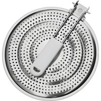 Stainless Steel Heat Diffuser Foldable Round Flame Guard Simmer Plate Wood Handle Non Slip Bottom Thermal Conductivity Mat