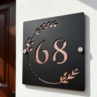 Modern Personalized 3D Rose Hollow Acrylic For Outdoor House Number Sign Customiz Address Plaque Home Decor Wall Room Name Plate