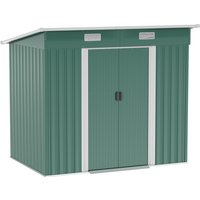 AliExpress NONE Outdoor Storage Shed with Foundation Kit,Lean to Metal Garden Shed for Log,Rubbish Bin,Tool,Lawnmower,Bike,Patio,Green 