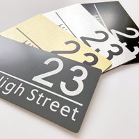 Personalized Custom Composite Aluminum Modern House Number Grey Sign Door Address Name Plaques Outdoor Name Plates Office Room